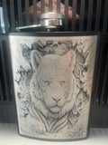 Black Whiskey Flask Tiger